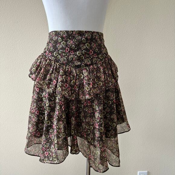 Walter Baker Becca Ruffled Floral Mini Skirt Size 4 - Picture 2 of 12